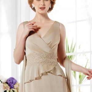 Jade By Jasmine Latte Chiffon Dress 18 - N836